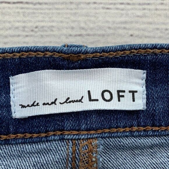 LOFT  Jeans 28 6 High Waist Skinny Medium Wash Inseam 27" Stretch Button Fly - Picture 7 of 9